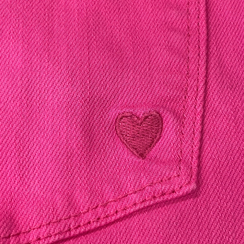Judy Blue Magenta 90’s Straight Leg Jeans Raw Hem Size 7/28 Heart Pocket - Picture 16 of 16